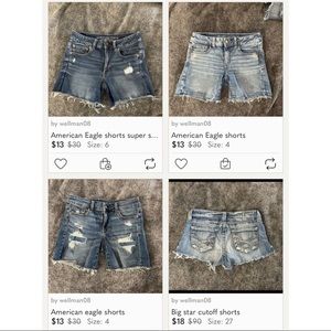 3 American eagle shorts 1 big star shorts